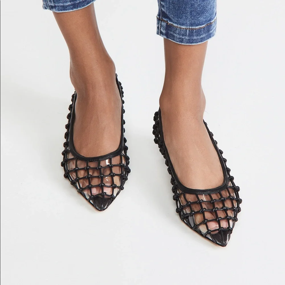 Cult Gaia Kenny Goatskin Woven PVC Pumps - Picture 2 of 9